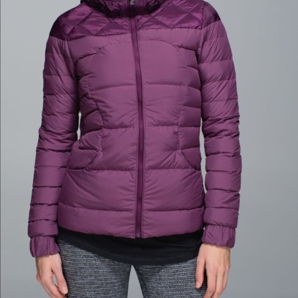 Lululemon Women's Purple Fill Hooded Goose Down Winter Puffer Jacket Size S
